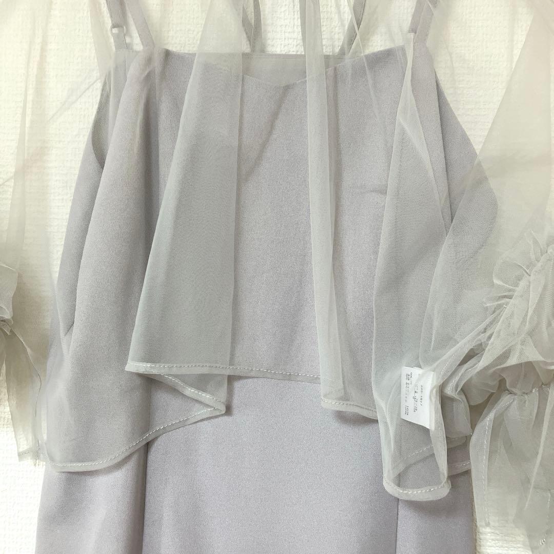 完売品　人気　チュールティアードボレロ3way キャミワンピースドレス　S