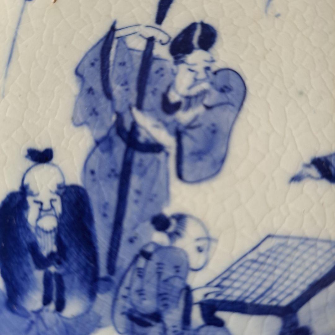 古伊万里　成化年製　小鉢 極上　人物囲碁図　縁朱 五客揃