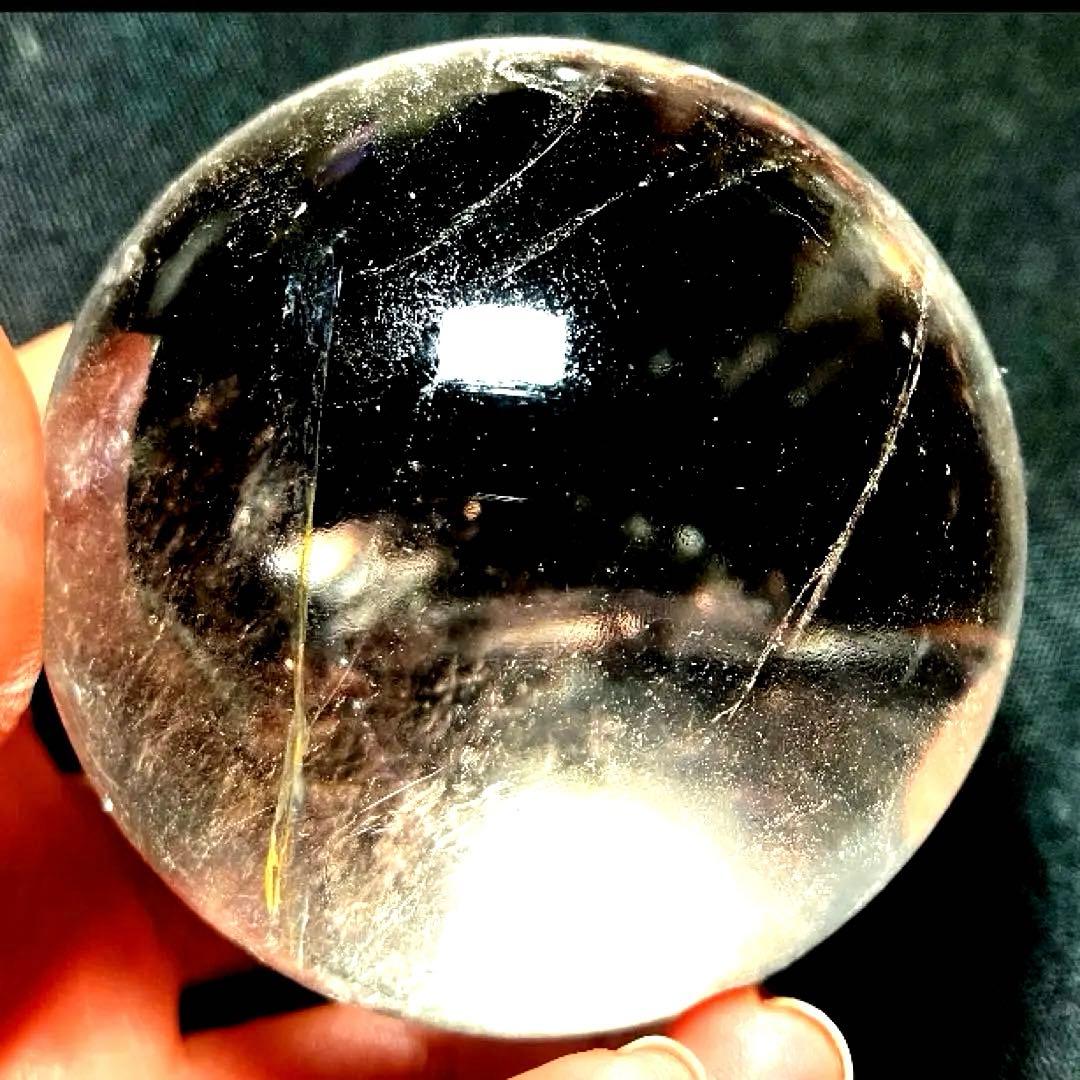 超大玉 67mm 満点星ヘアルチルクォーツ 丸玉 スフィア パワーストーン