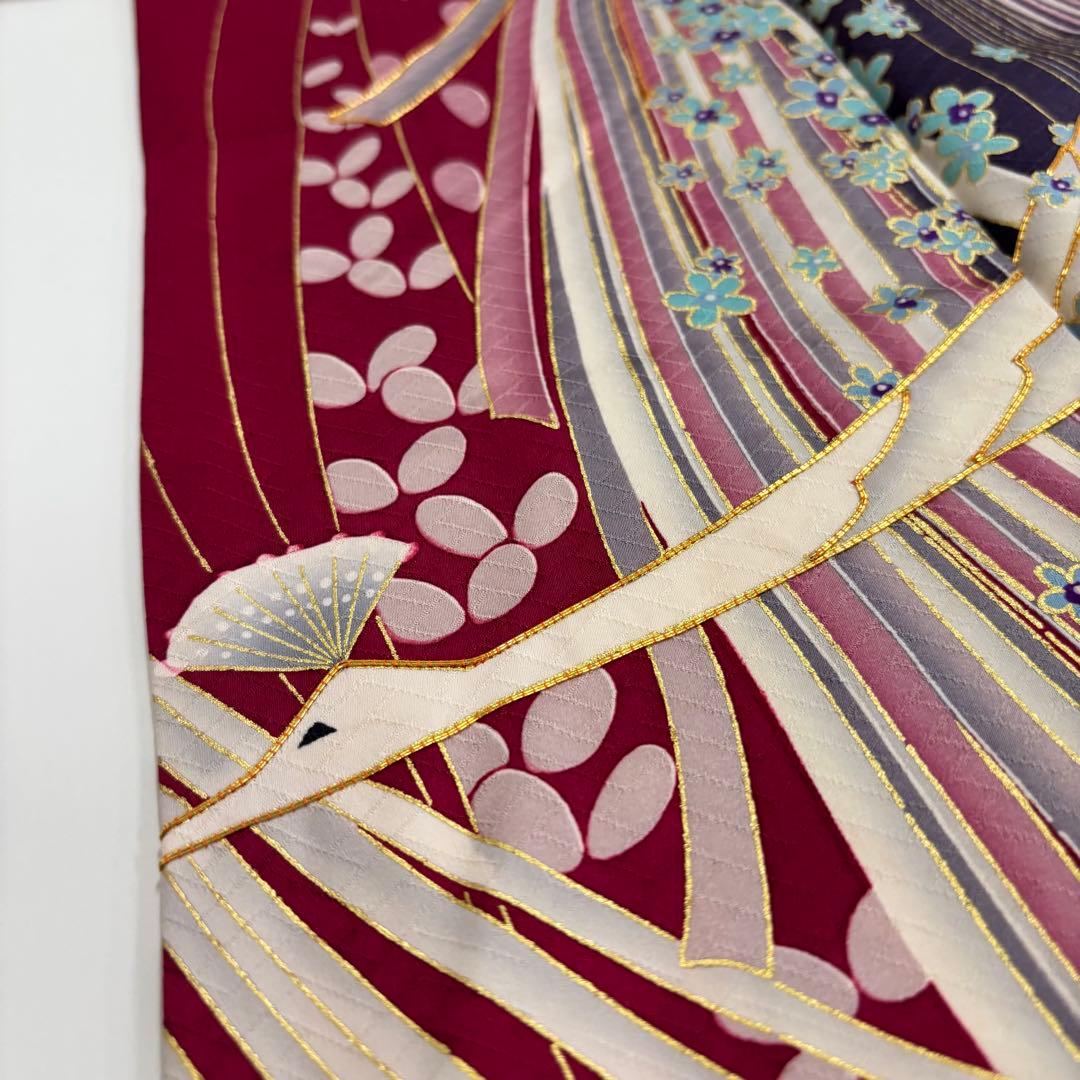 ふさ様 AK-6867 振袖 金駒刺繍 迫力ある鳥 着丈175 素敵なデザイン