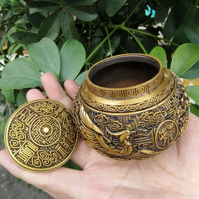 龍鳳茶壺 銅でティーポットを彫る コレクション工芸品 骨董品 置物