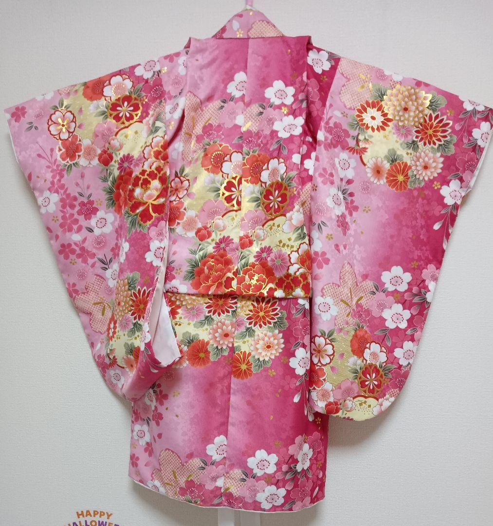 七五三　3歳　着物　女の子　マユミハセガワ　セット　 草履　新品　着物　1回使用