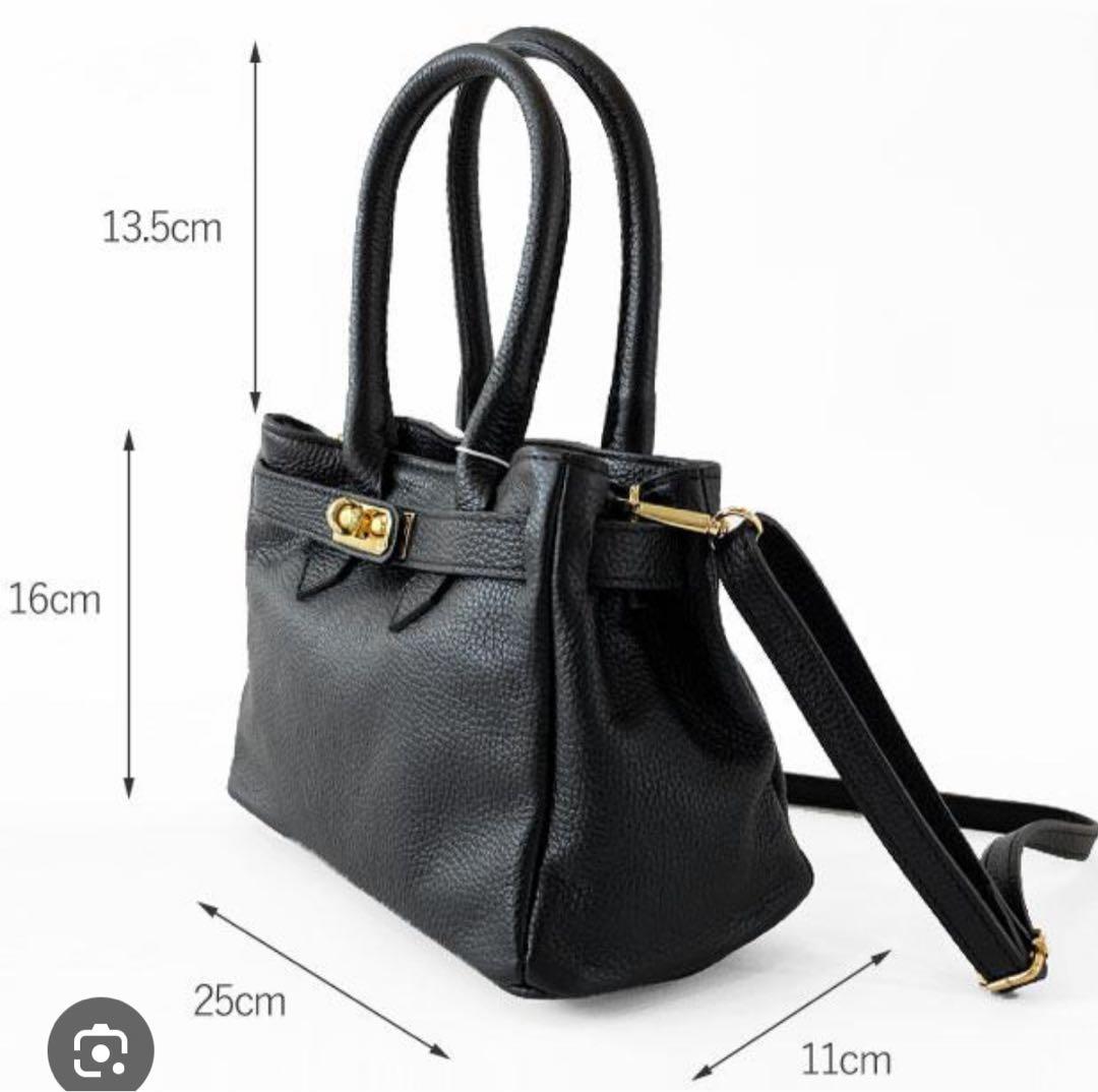 【美品】オウレンティ　レザー ブラック ハンドバッグ