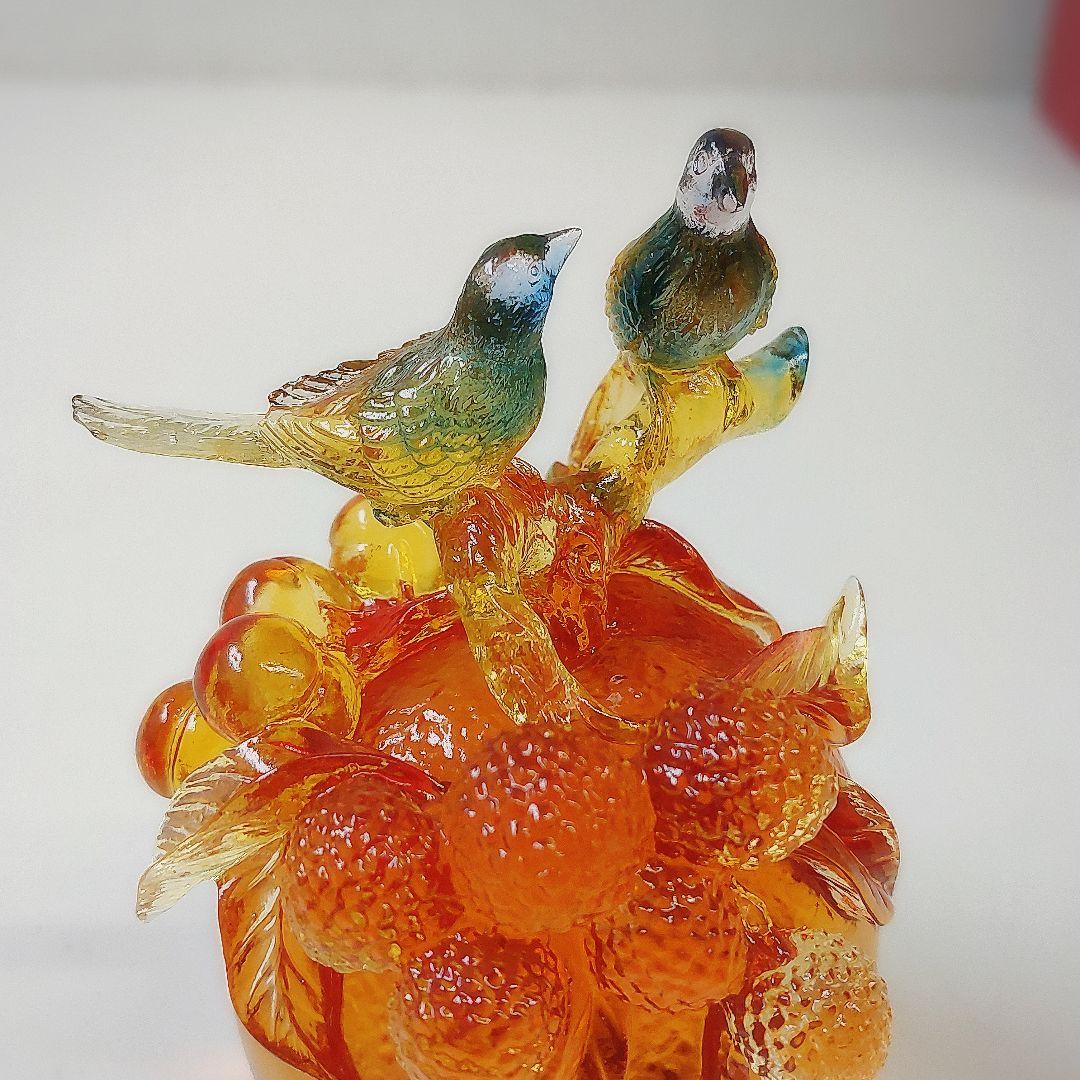 琉園 Tittot クリスタルガラス バード 置物