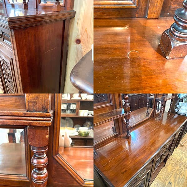 関西限定 送料別 アンティーク ミラー付きサイドボード 飾り棚