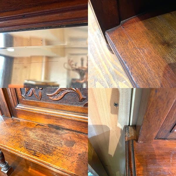 関西限定 送料別 アンティーク ミラー付きサイドボード 飾り棚