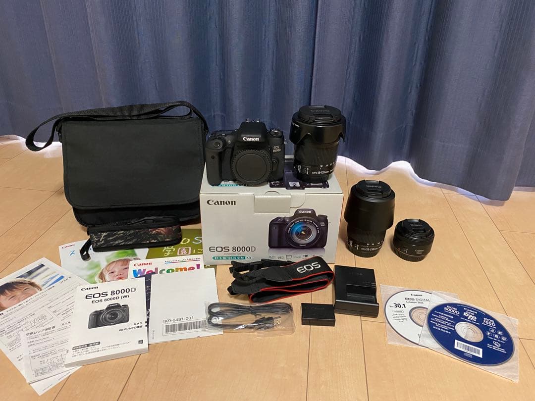 Canon EOS 8000D レンズ3本セット(レンズキット+望遠+単焦点)