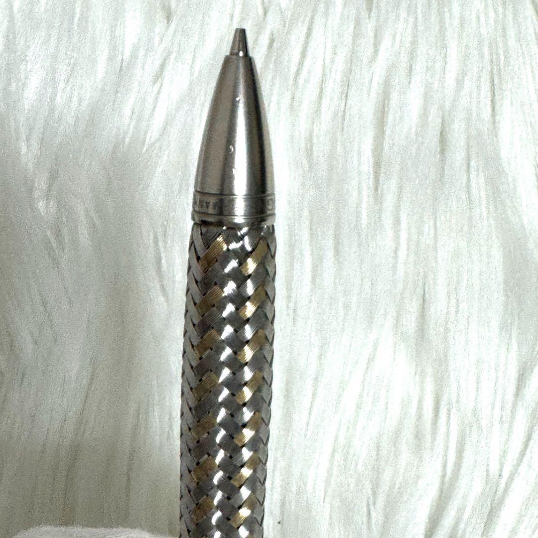 ポルシェデザイン 編み込みボールペン ステンレス、k14ゴールド中古品