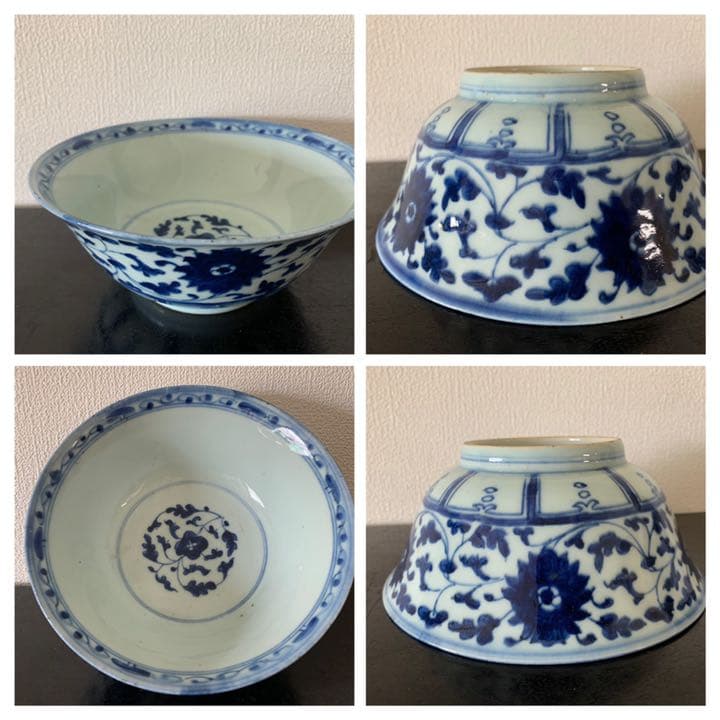 中国清時代青花纏枝蓮茶碗（大清乾隆年製）在銘 XG55-1 - メルカリ