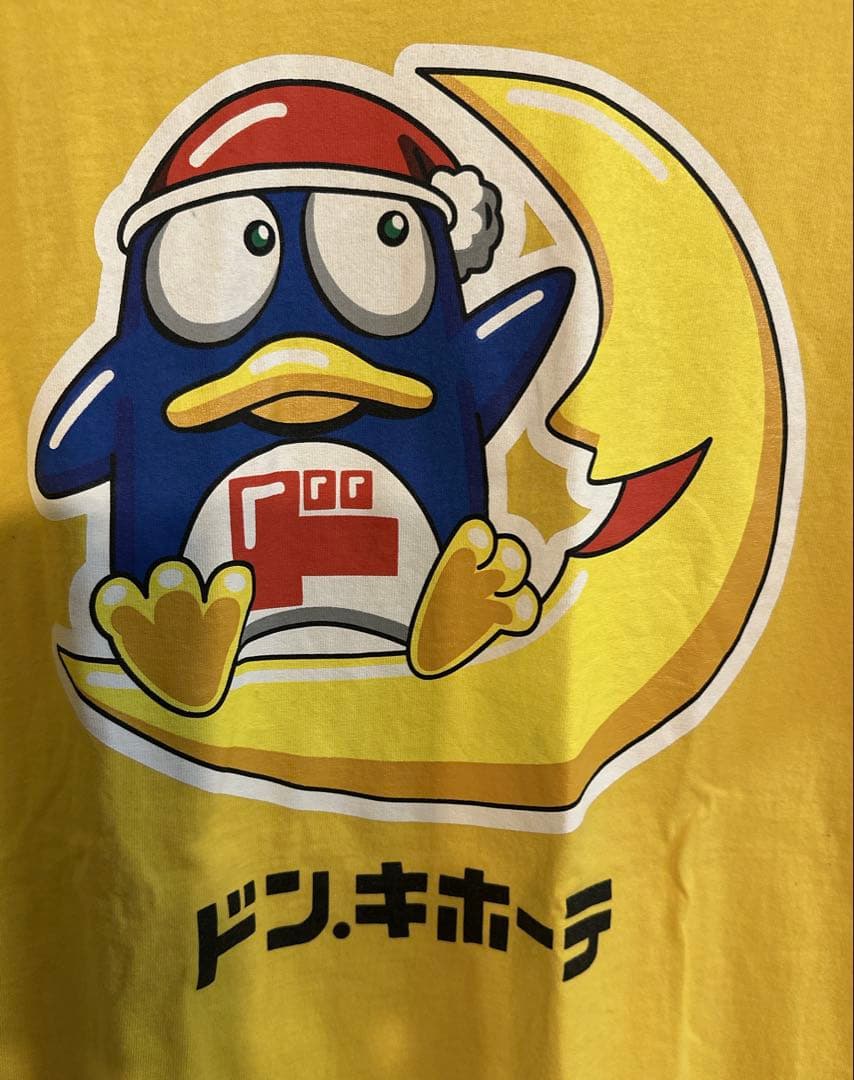 ドンキホーテ 月乗りドンペンくん Tシャツ イエロー 黄色 半袖 M