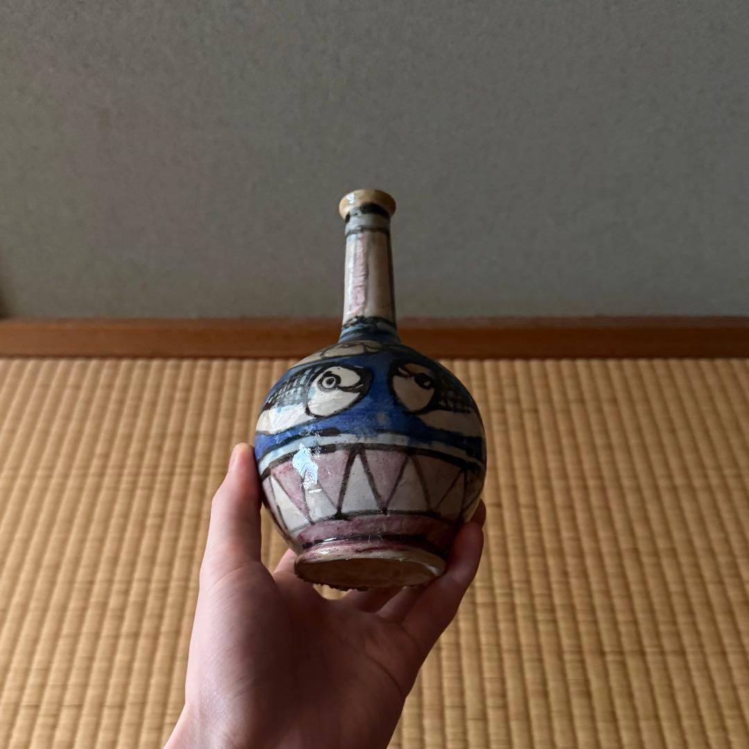 マジョリカ焼 マヨリカ焼 色絵魚文瓶 18世紀 古美術 骨董 デルフト