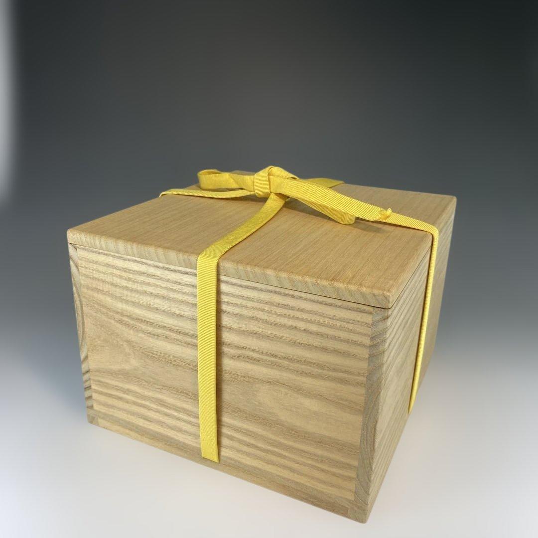 茶道具】手塚祥堂造 染付菱馬食籠 堀内宗完書付（共