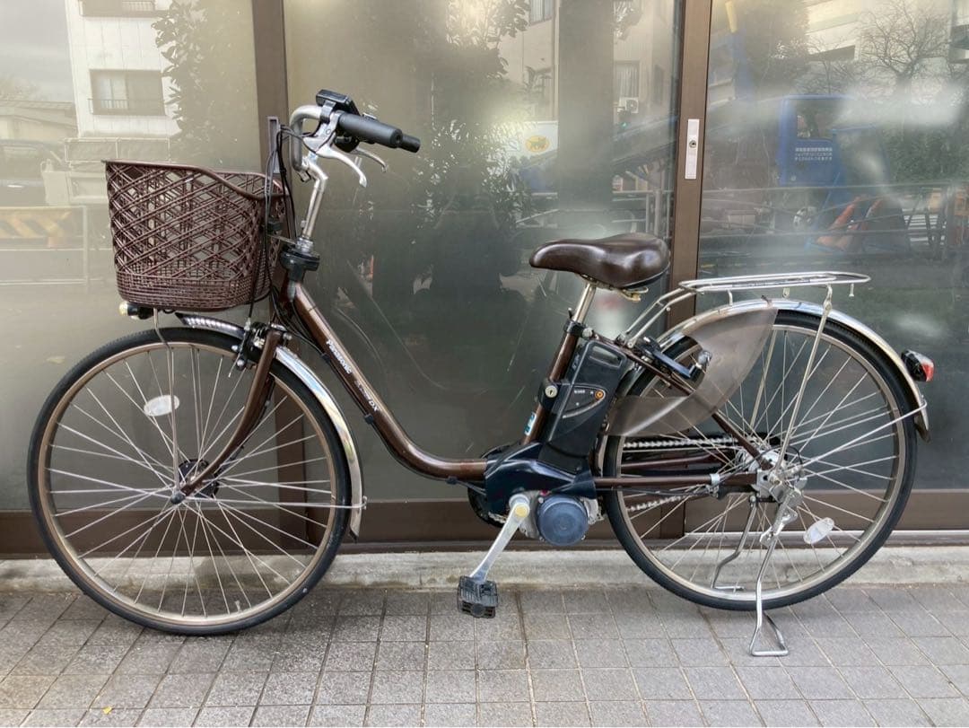 中古電動自転車 パナソニック ビビDX 26インチ ブラウン 横浜