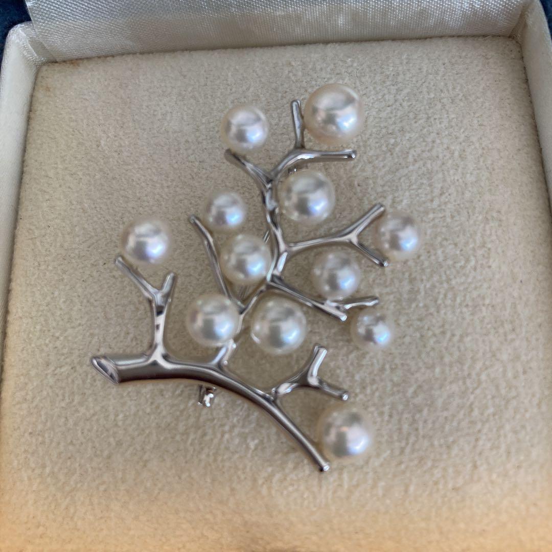 MIKIMOTO ミキモト ブローチ 幸福の木 シルバー ラージ MIKIMOTO