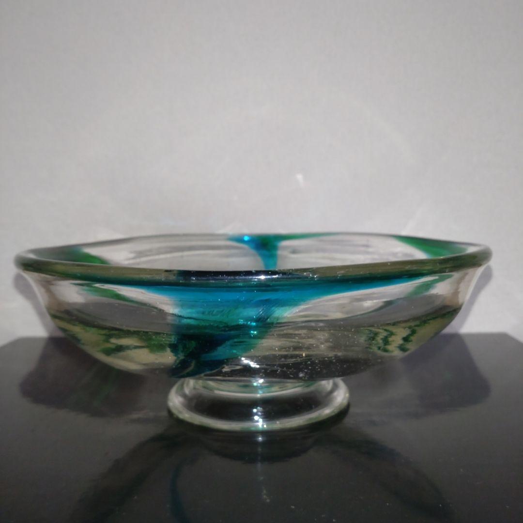 希少・秀逸工芸品!! 倉敷ガラス 小谷眞三 作品 高台大鉢