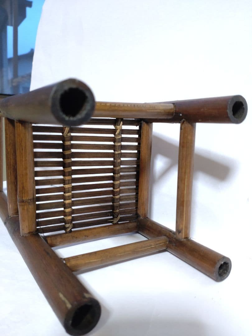 竹細工 椅子 イス 小物置き 花台 チェア レトロ アンティーク ビンテージ