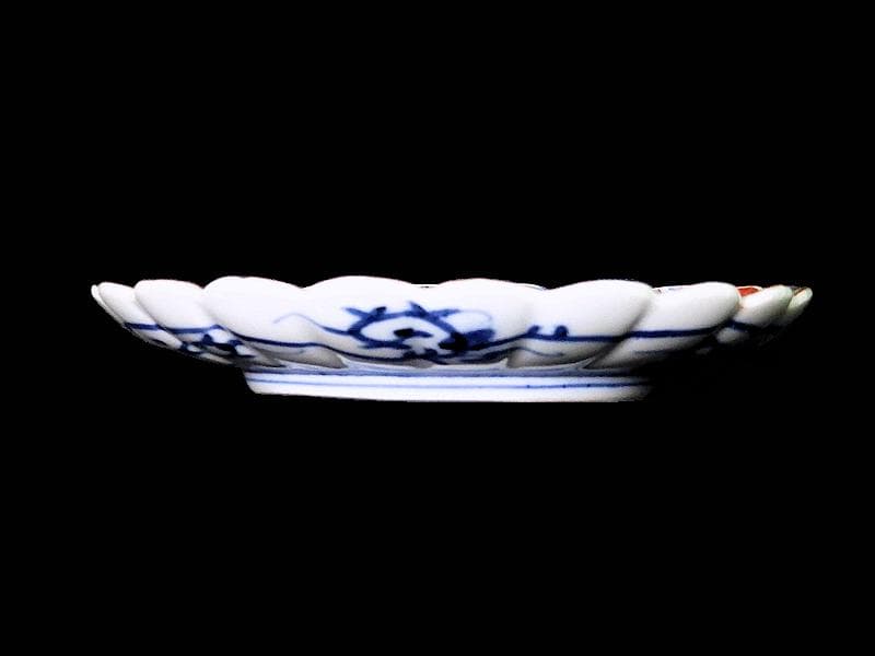 大聖寺伊万里 金襴手 紋章に菊花皿 5寸皿 D174AS-COe