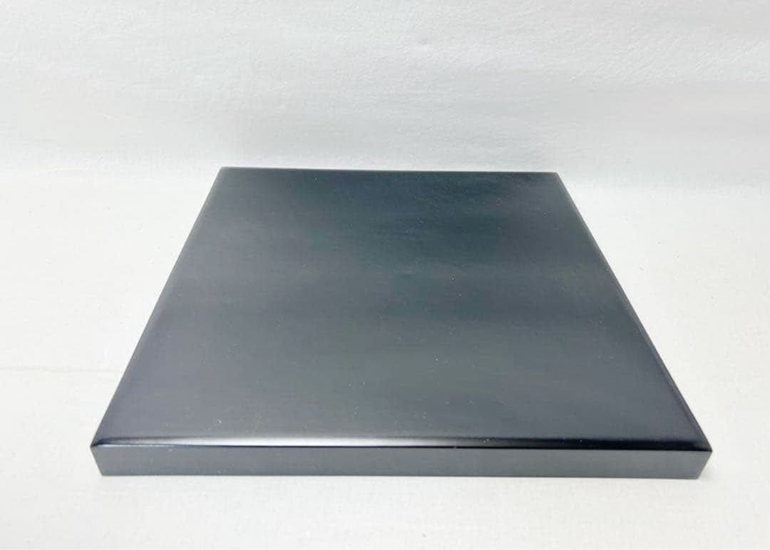 ほぼ未使用 懐石道具 葵春作 木製黒塗 利休形 折敷膳 5客揃 四方膳 共箱