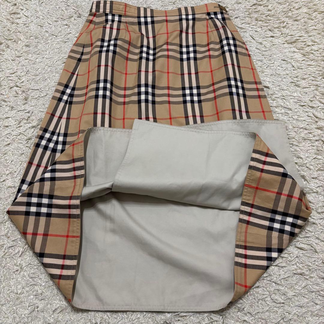 バーバリー　リバーシブルスカート　ノバチェック　膝丈　ラップスカート