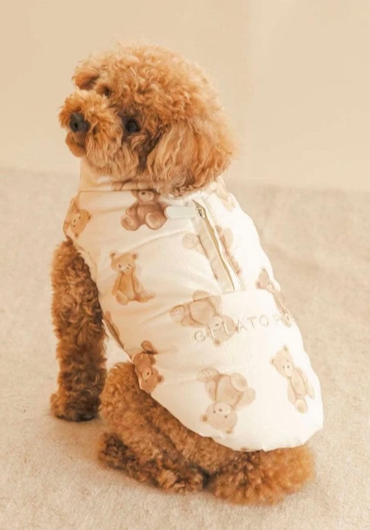 新品！タグ付き！希少！ジェラートピケ CAT&DOG 中綿ベスト＊クマ柄♪L