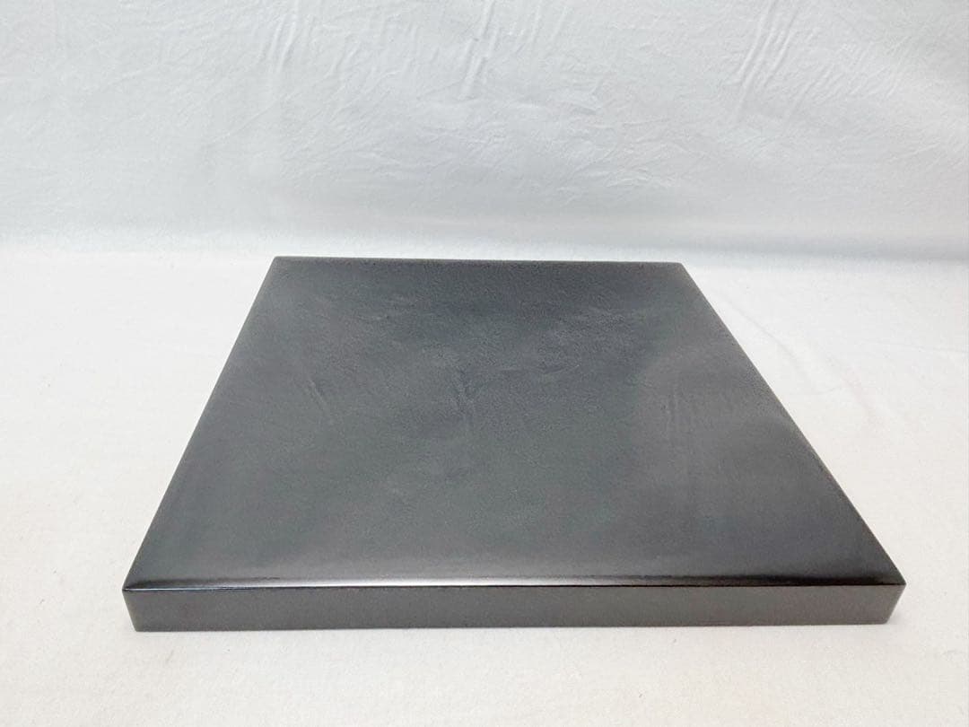 未使用 懐石道具 塗師 真斉作 利休好 木製黒真塗 折敷膳 会席膳 5客揃 共箱