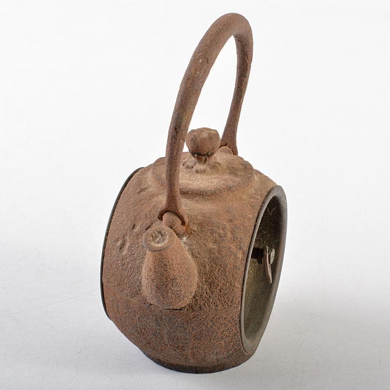 南部鉄器 山京銘 鉄瓶形小型置時計 ジャンク品 M R5815