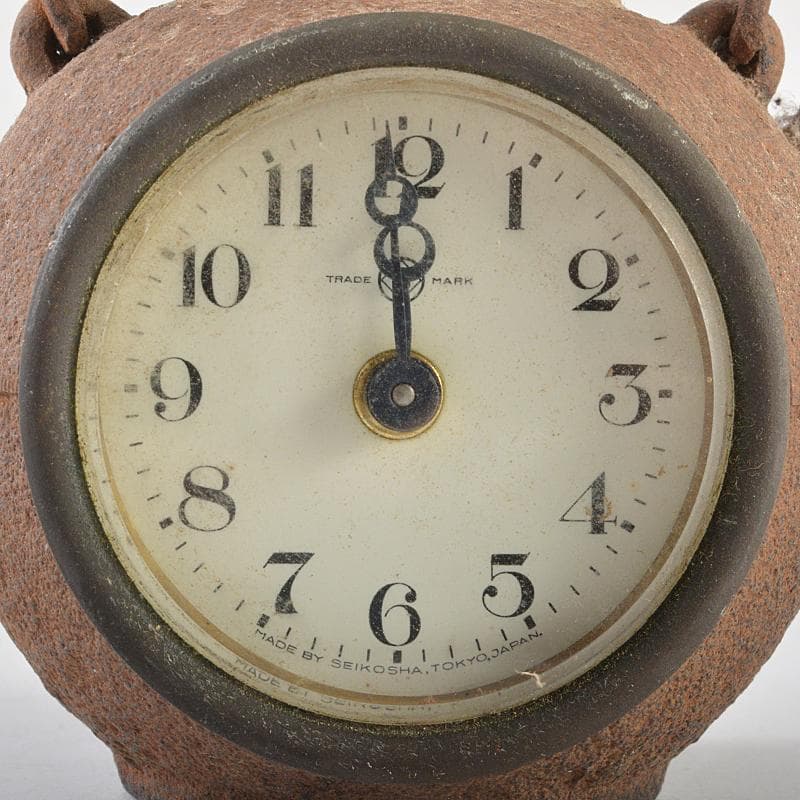 南部鉄器 山京銘 鉄瓶形小型置時計 ジャンク品 M R5815