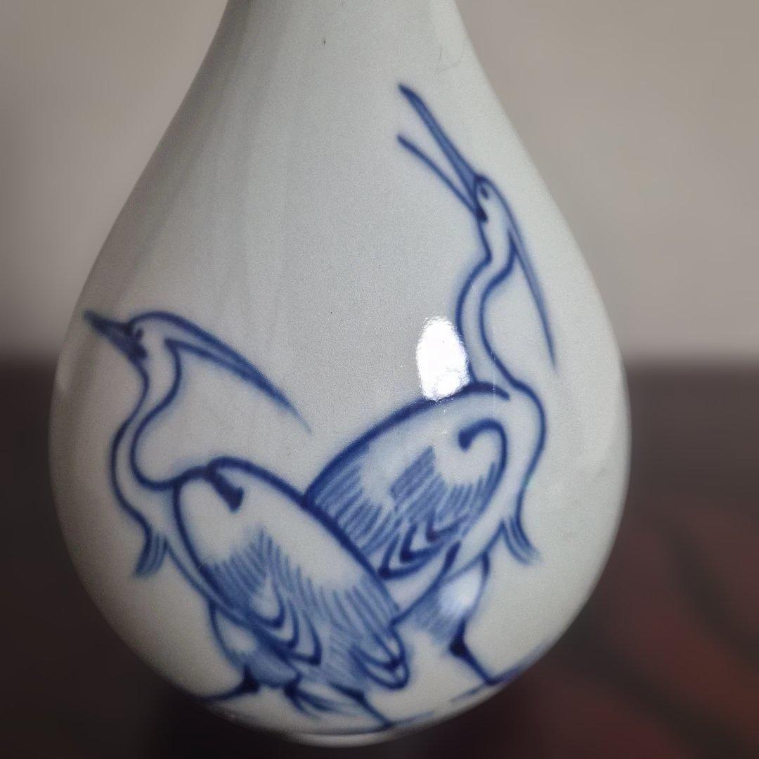 十四代辻常陸】を 宮内庁御用達窯 染付三鷺文 花瓶 未使用 - メルカリ
