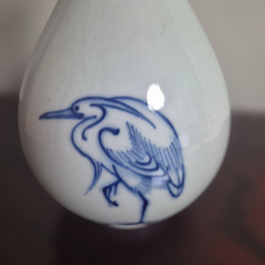 十四代辻常陸】を 宮内庁御用達窯 染付三鷺文 花瓶 未使用 - メルカリ