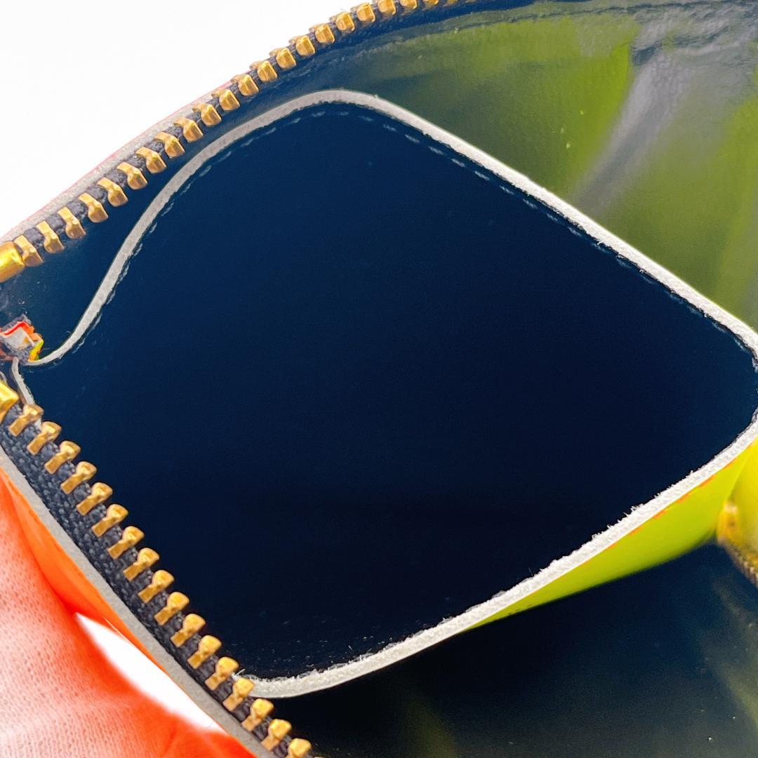 新品 コムデギャルソン レザー L字ファスナー ケース ピンク オレンジ