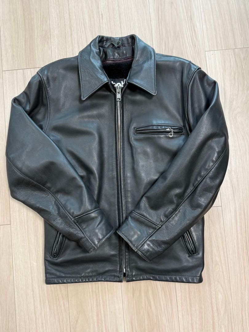 Schott レザーシングルライダースジャケット schottブラックレザー