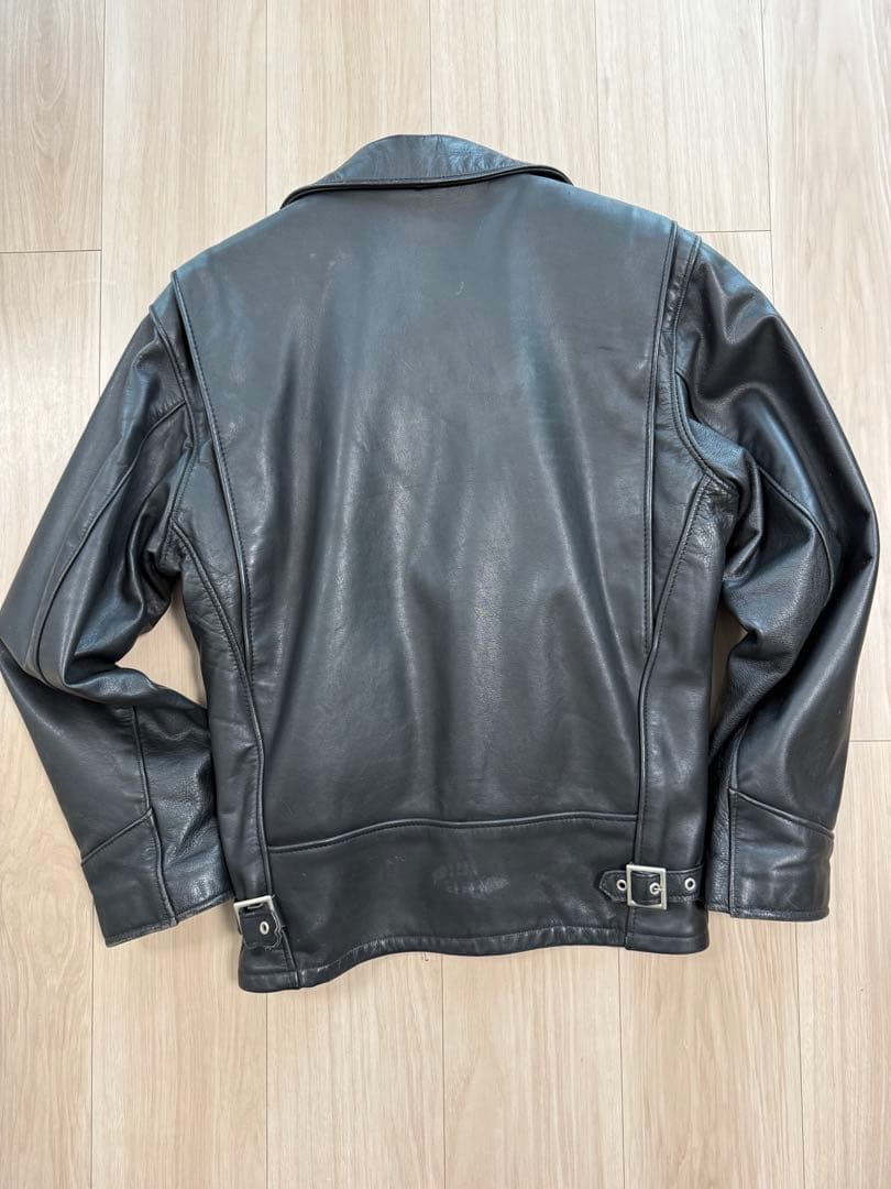 Schott レザーシングルライダースジャケット schottブラックレザー