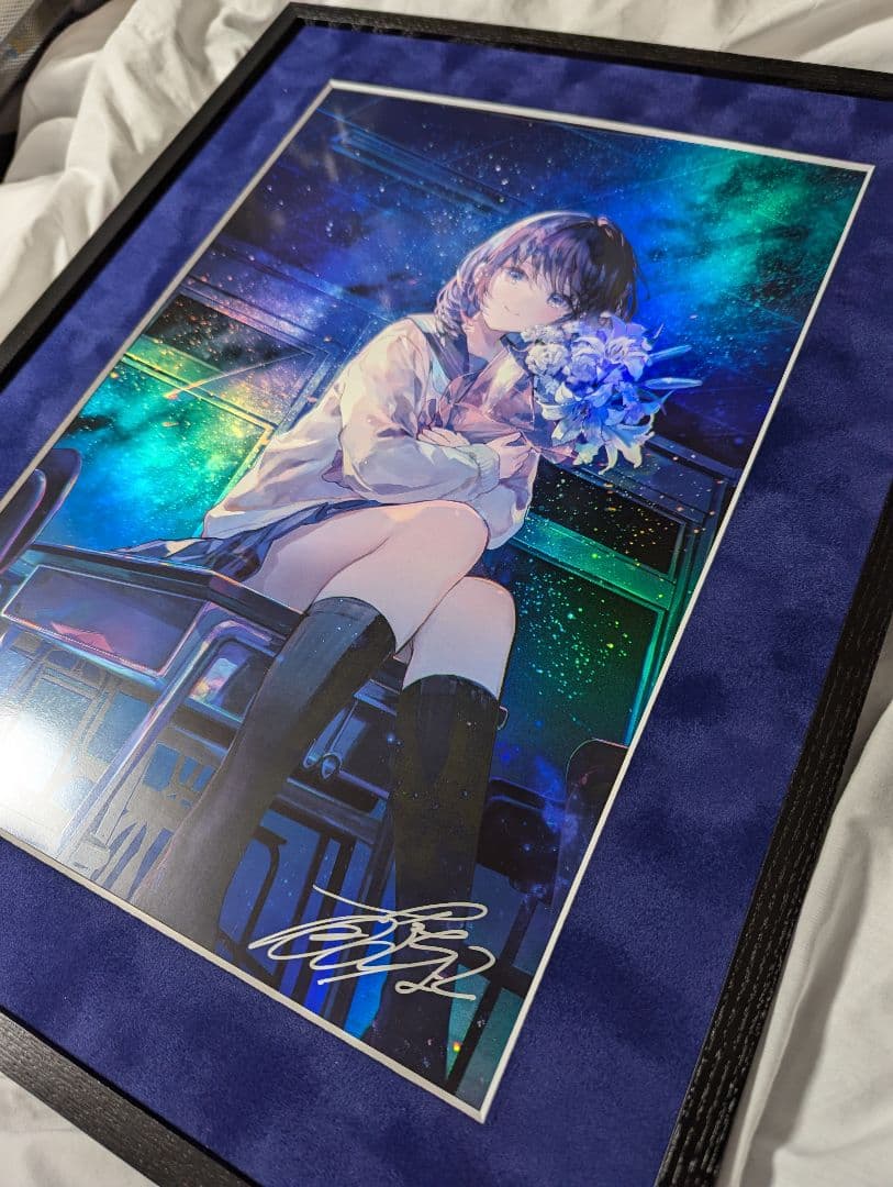 藤ちょこ さいはての空、彼方の教室 直筆サイン入り オーロラポスター