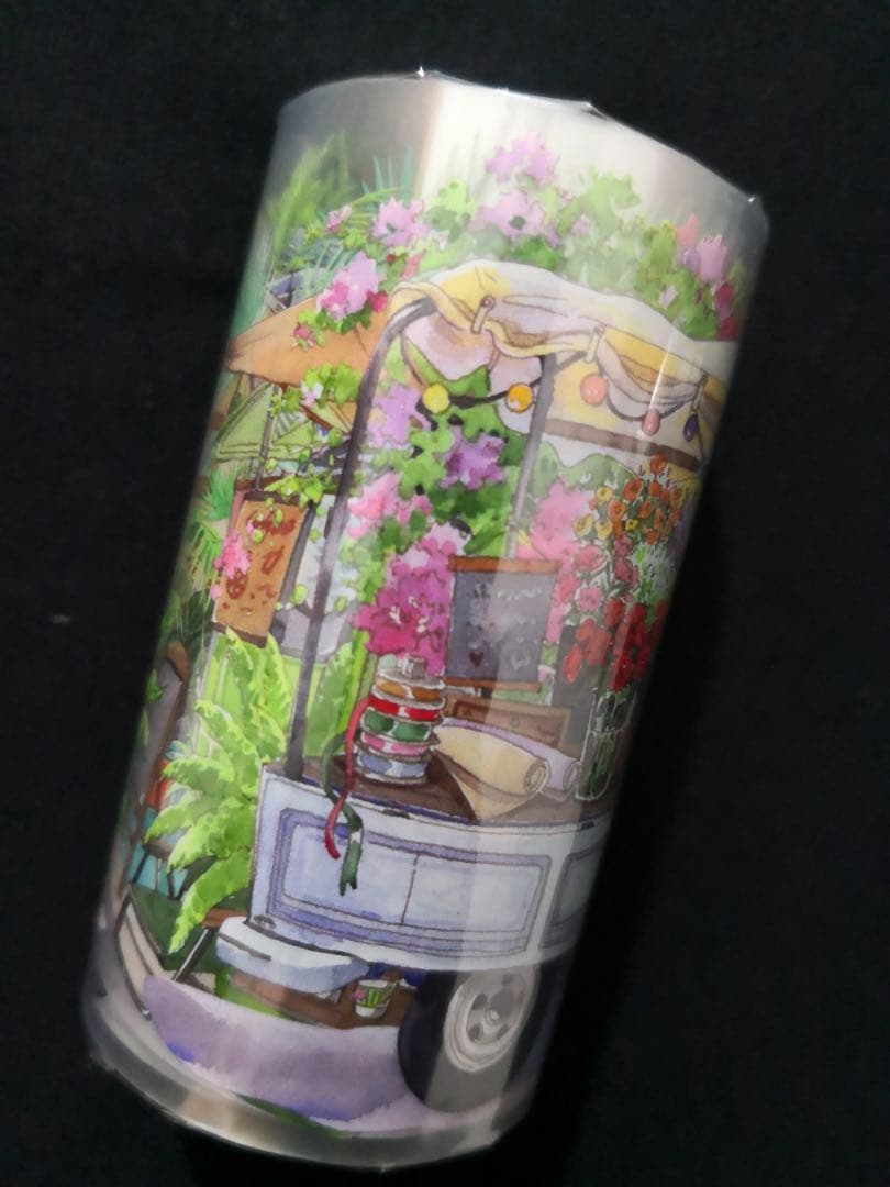 8663】海外 マステ 5m巻売り PETマスキングテープ 夜景 都市 沼の