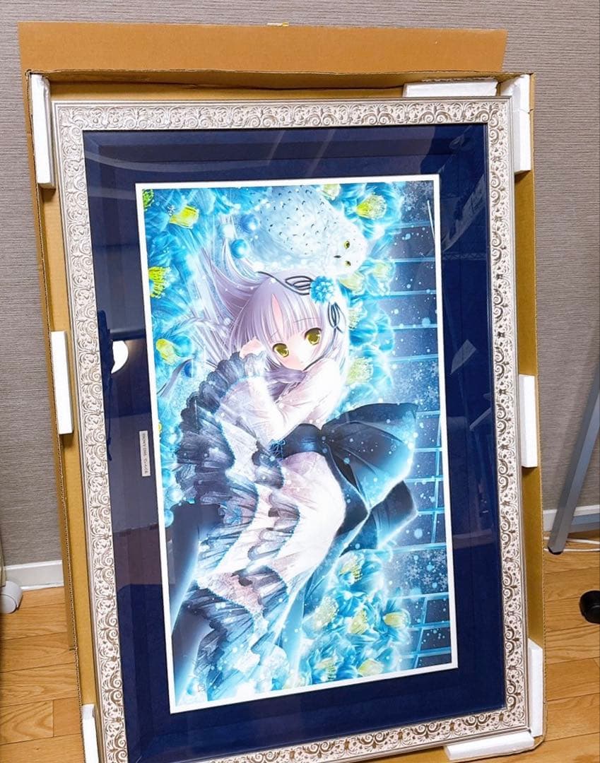 版画 てぃんくる ミクスドメディア アールビバン SNOWY OWL DX