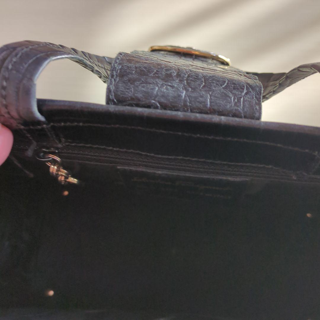 Ferragamo ブラック クロコダイル風 バッグ