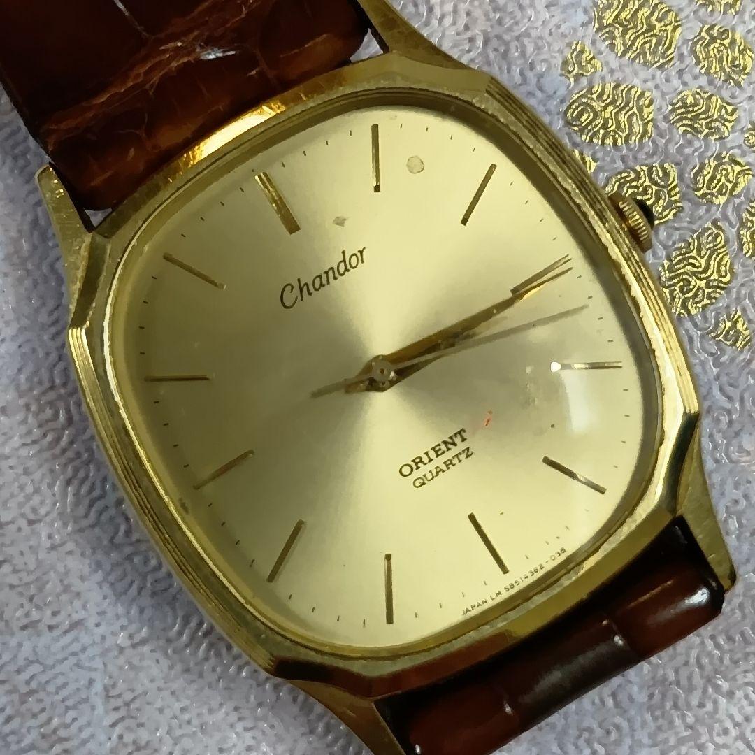 て*る様 【１４金】 オリエント シャンドール クォーツ 14K メンズ 動作品