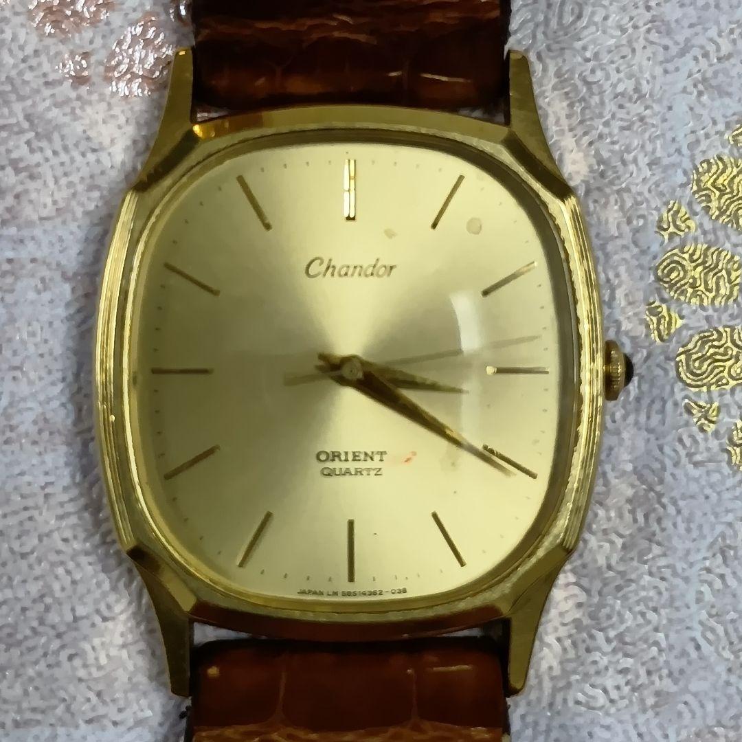 て*る様 【１４金】 オリエント シャンドール クォーツ 14K メンズ 動作品