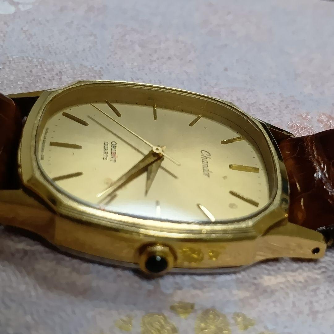 て*る様 【１４金】 オリエント シャンドール クォーツ 14K メンズ 動作品