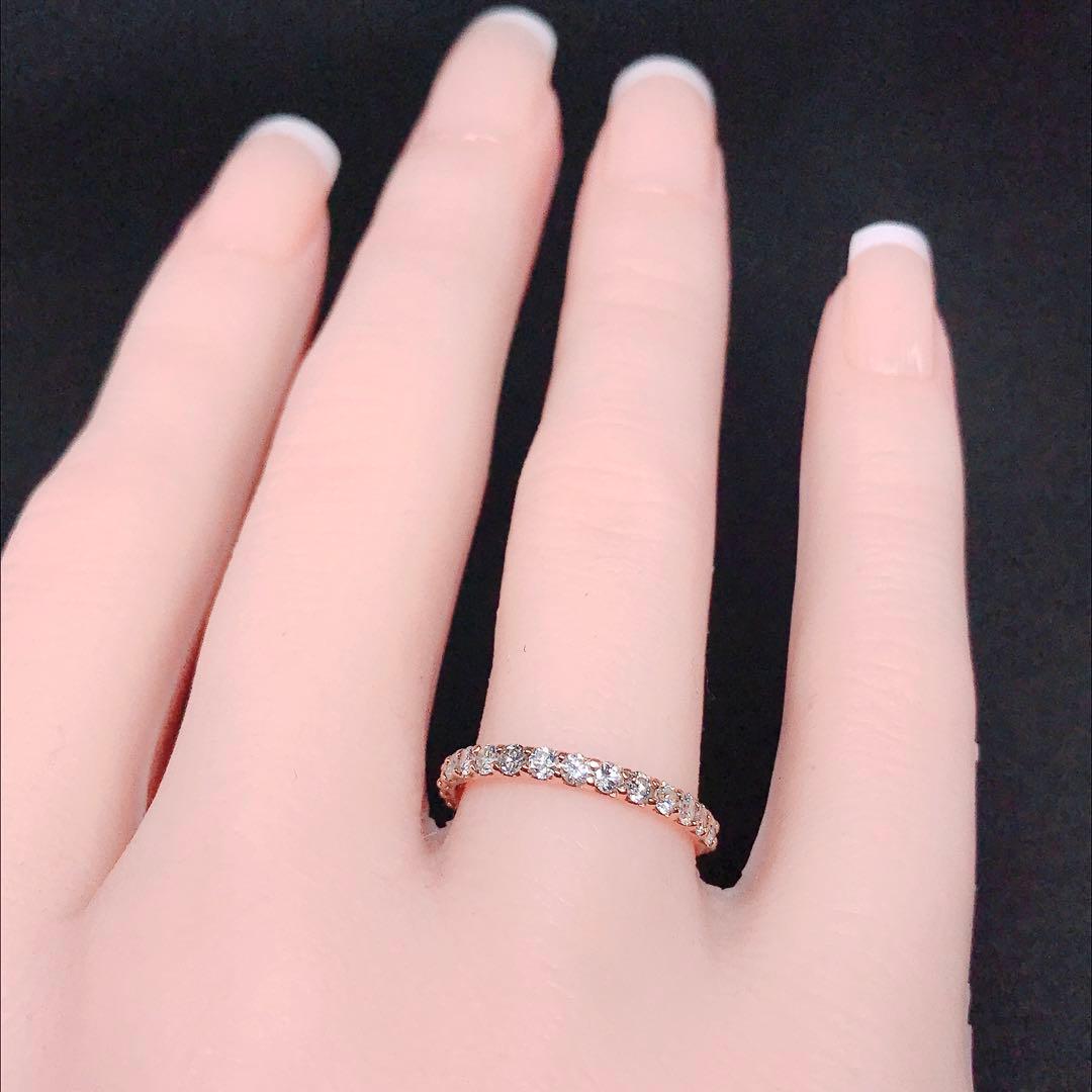 0.50ct ハーフエタニティ ダイヤモンドリング K18ピンクゴールド ダイヤ