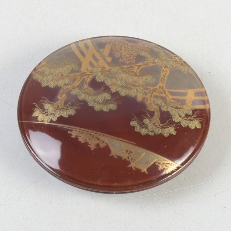 茶道具　蒔絵師　宗祥作　住吉蒔絵　香合　共箱　V　9743