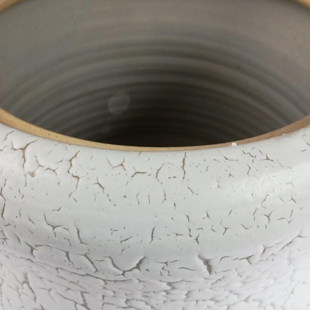 T818 水指 『罅釉』『東原窯 羽柴良一 作』 共箱 茶道具