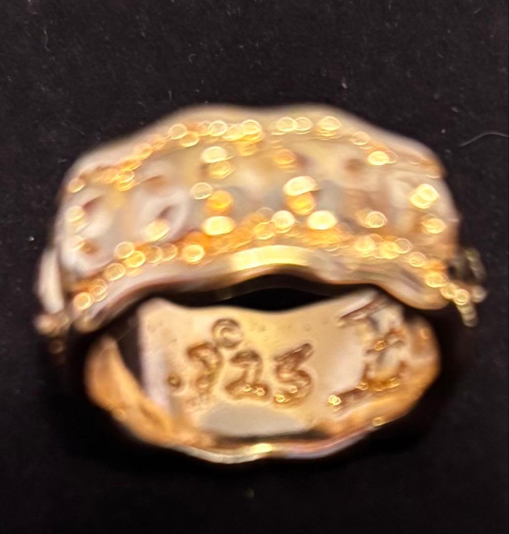 ビルウォールレザー ミニクロス リング シルバー SV925 × K18(PG)