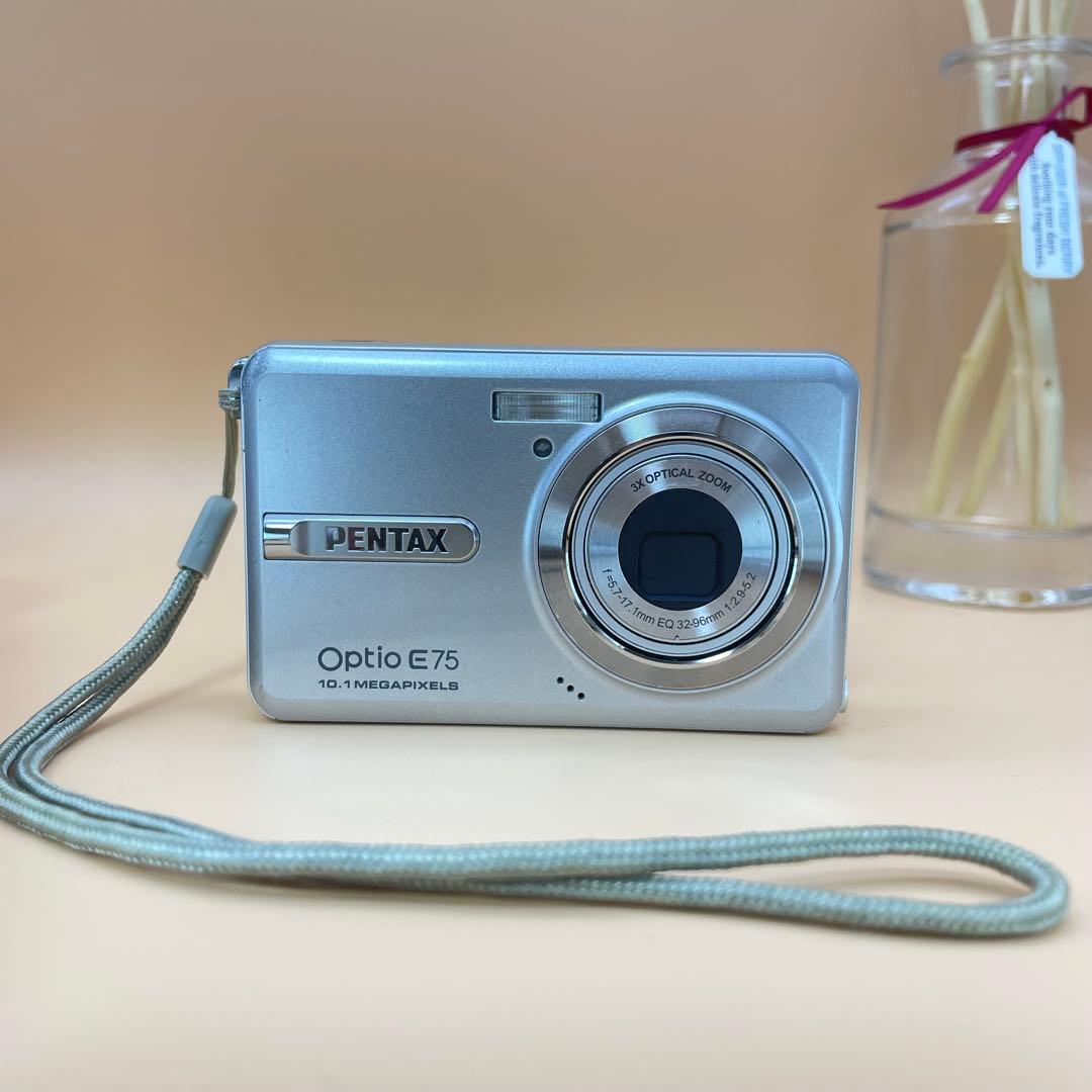 美品✨PENTAX Optio E75✨スマホ転送OK 完動品 オールドコンデジ