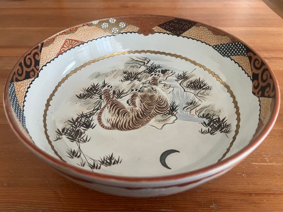 Yahoo!オークション - 九谷焼 皿 大皿 虎 【鑑定済み】九谷焼(明治時代