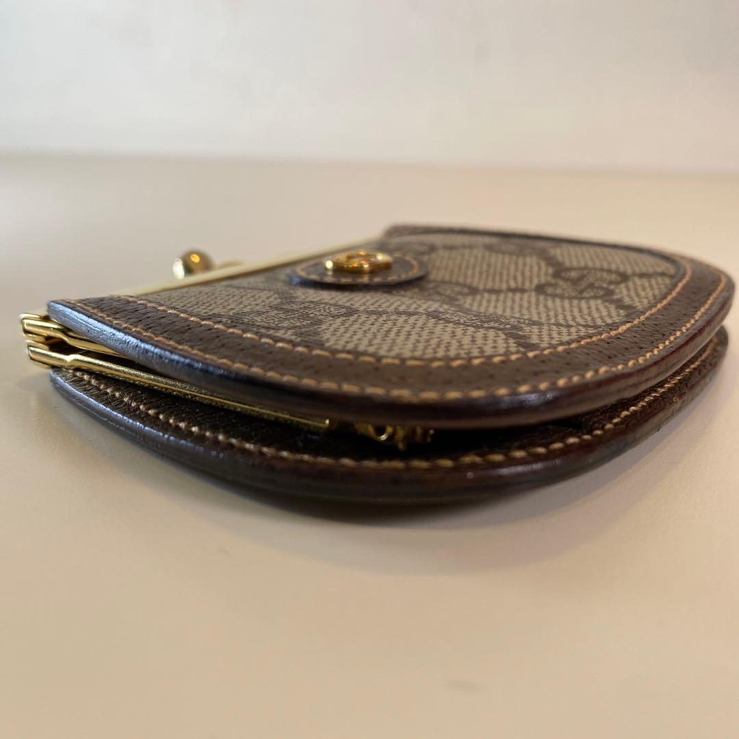 【未使用に近い】オールドグッチ がま口ケース ブラウン