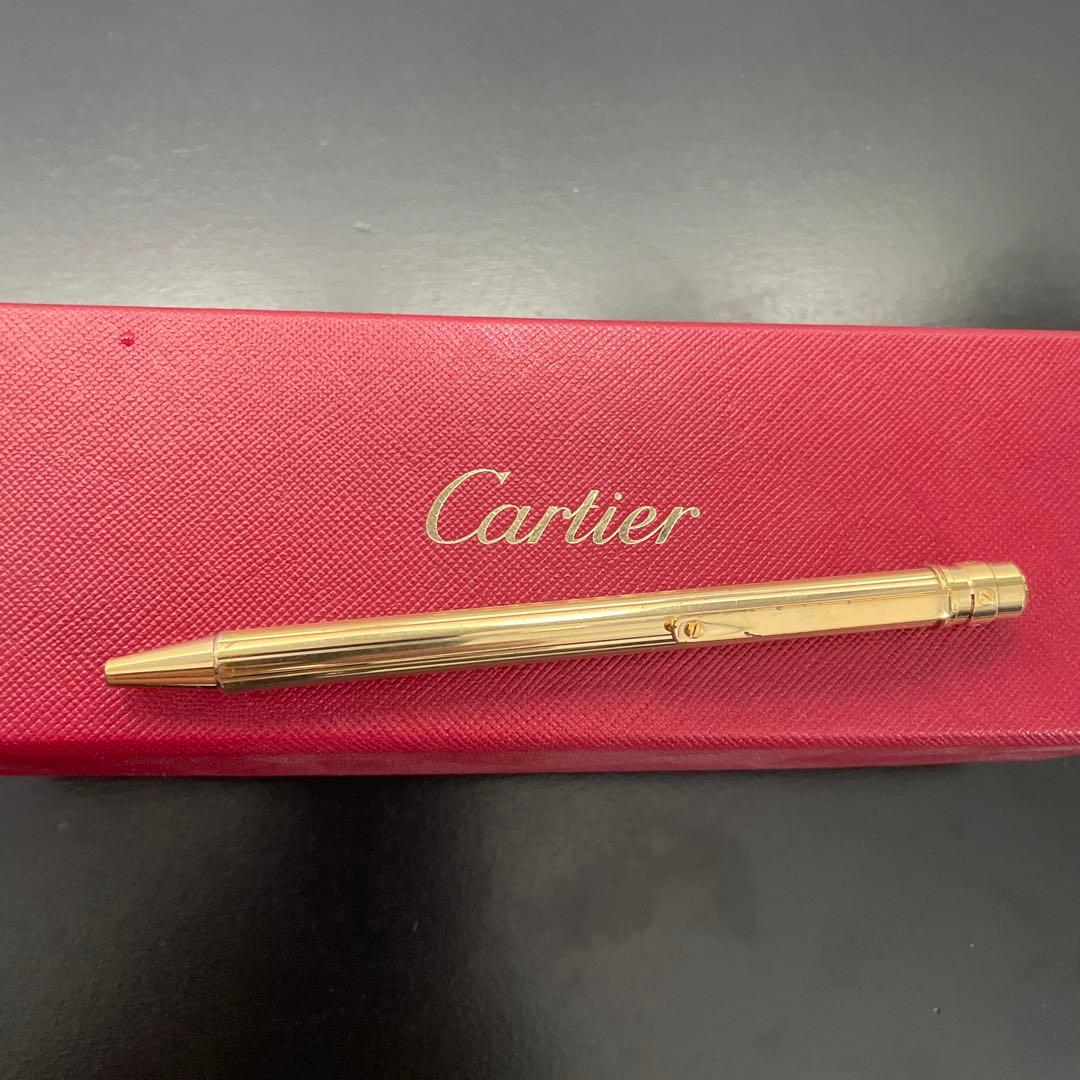 Cartier カルティエツイスト式ボールペンゴールドカラー筆記確認済み