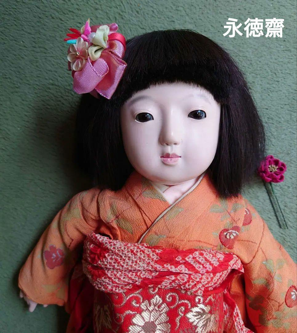 最終価格 大正期 修復済み 市松人形 在銘 約52㎝ 髪貼り替え 人毛 光龍斎系