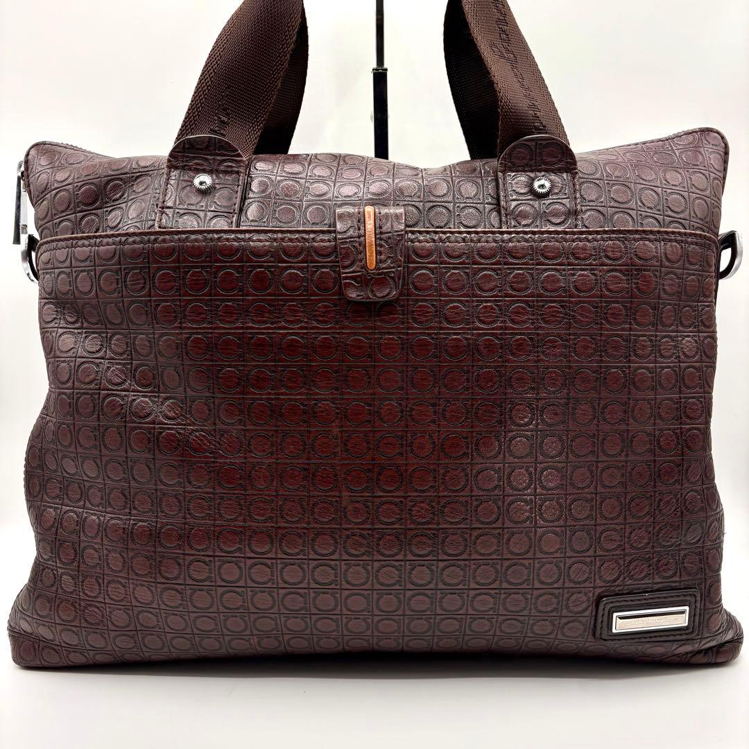 オールレザー 総柄 ガンチーニ サルバトーレフェラガモ 2way ブリーフケース