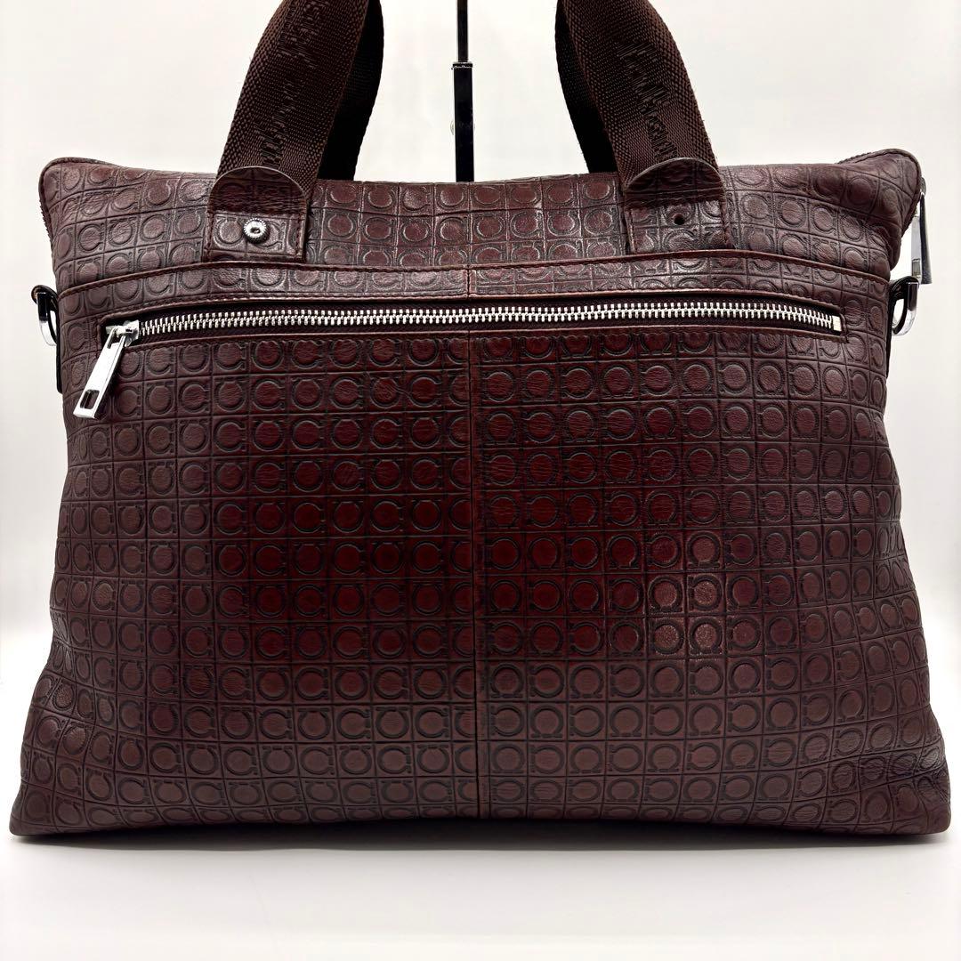 オールレザー 総柄 ガンチーニ サルバトーレフェラガモ 2way ブリーフケース